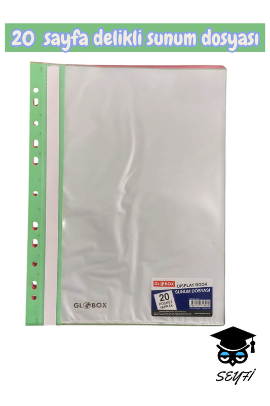 20 sayfa delikli sunum dosyası A4 ebat