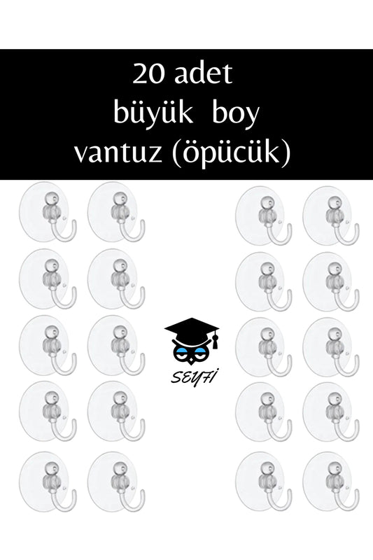 20 adet büyük boy vantuz (öpücük)
