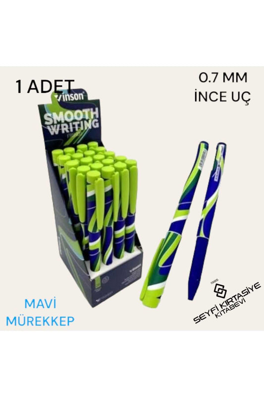 DESENLİ GÖVDE JEL TÜKENMEZ KALEM MAVİ MÜREKKEP 0.7 MM İĞNE UÇ İNCELİĞİ