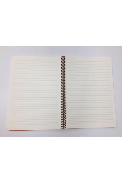 4 Adet A4 80 Yaprak Çizgili Telli Defter Pastel Renk Plastik Kapak Göz Yormayan Krem Renk Kağıt