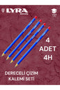 DERECELİ ÇİZİM KALEMİ SETİ 4 ADET KURŞUN ÇİZİM KALEMİ LYRA ROBİNSON ALMANYA ÜRETİM