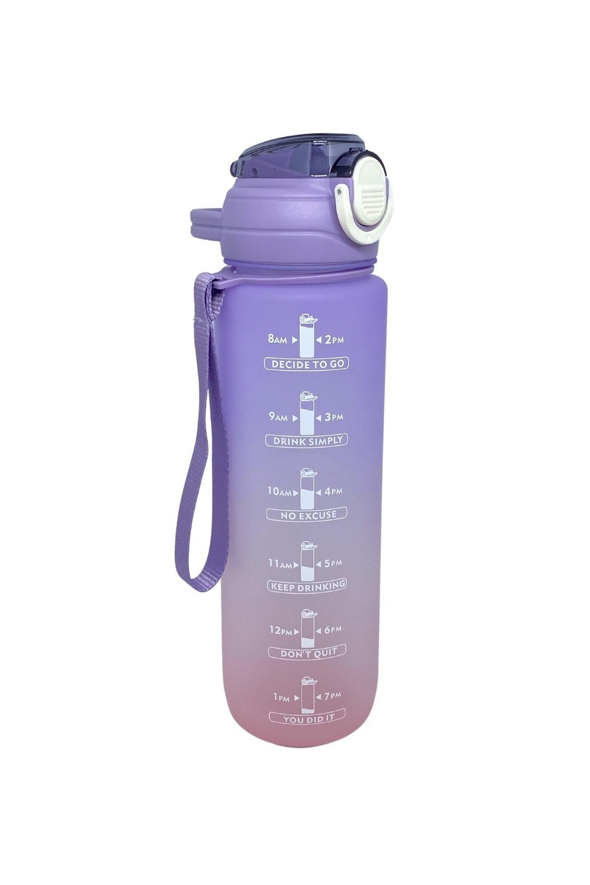 1000ml Pipetli Tritan Çift Renkli Motivasyon Matarası