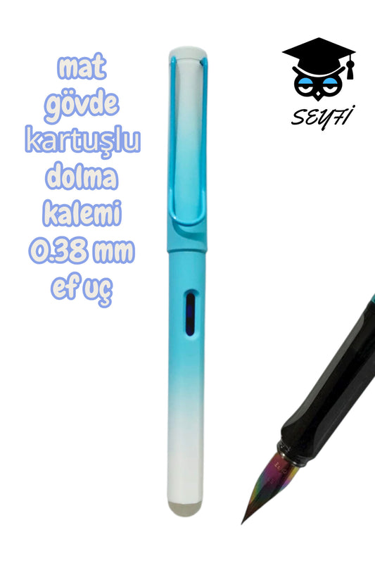 mat plastik gövde kartuşlu dolma kalemi 0.38 mm ef uç