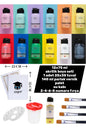 12x75 ml akrilik boya seti 1 adet 25x35 tuval 140 ml parlak vernik palet su kabı 2-4-6-8 fırça