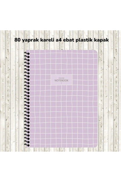 KARELİ A4 80 YAPRAK PLASTİK KAPAK TELLİ DEFTER COLLEGE KESKİN COLOR
