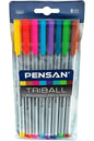 Triball Tükenmez Kalem Renkli 8'Li Set Tek Ebat No Color