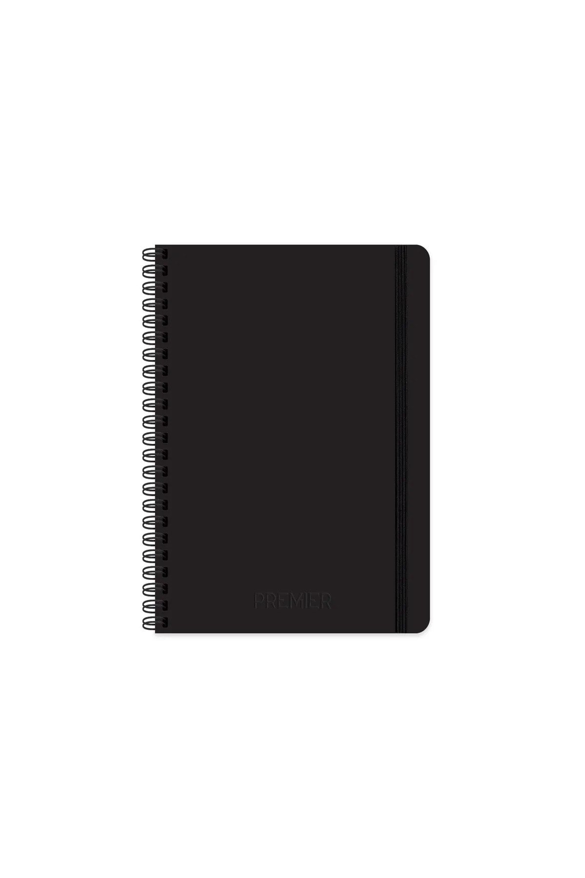 17x24 cm 100 Yaprak Çizgisiz Premier Neo Sert Kapak Lastikli Telli Defter 70 gr Krem Renk Sayfalı