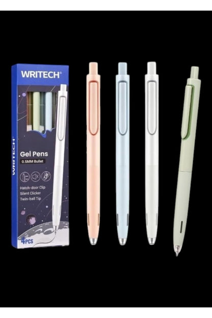 writech jel kalem seti 4 'lü mavi mürekkep w-0154 up sessiz mekanizma akıcı yazım