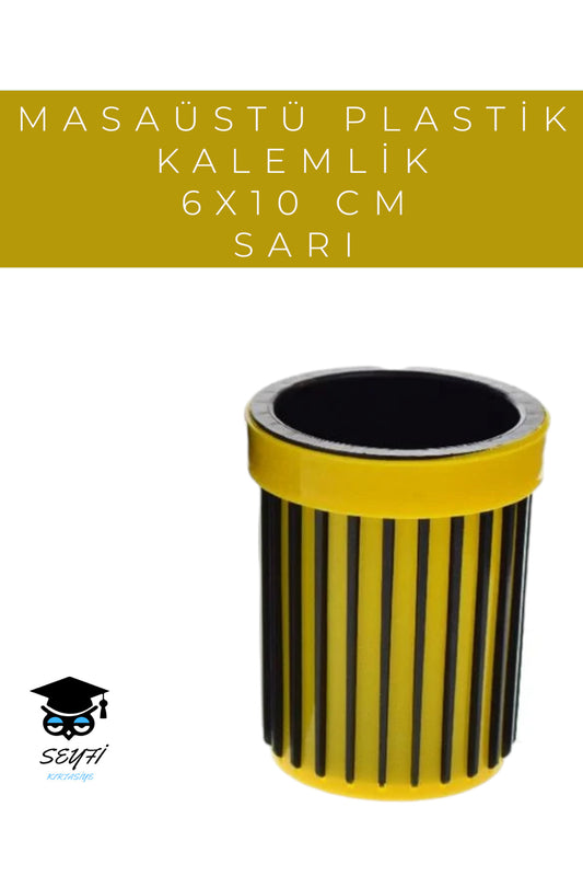 MASAÜSTÜ PLASTİK KALEMLİK 6X10 CM RENKLİ