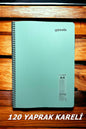KARELİ 120 YAPRAK PASTEL RENK TELLİ DEFTER BEYAZ SAYFALI 60 GR KAĞIT PLASTİK KAPAK