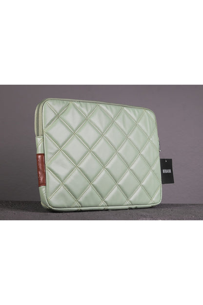 Laptop Çantası / Kılıfı Kapitone Tarzı Suni Deri Iç Ölçüleri: 24.5 X 34.5 Cm Mint