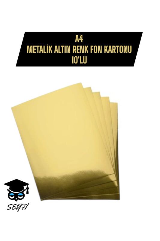 A4 20X30 CM METALİK ALTIN RENK FON KARTONU 10'LU