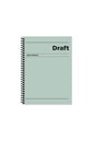 Çizgili Sert Kapak Spiralli Draft Defter Yeşil 17x24