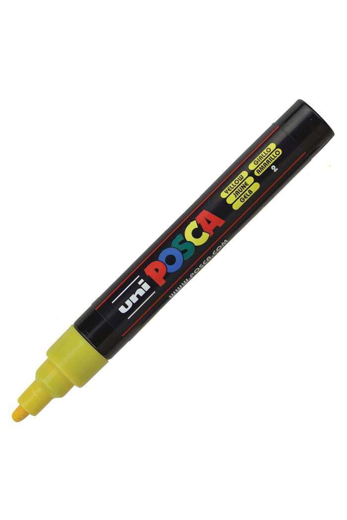 Uniball Posca 1.8-2.5mm Yuvarlak Uçlu Poster Markörü Sarı (2) / PC5M