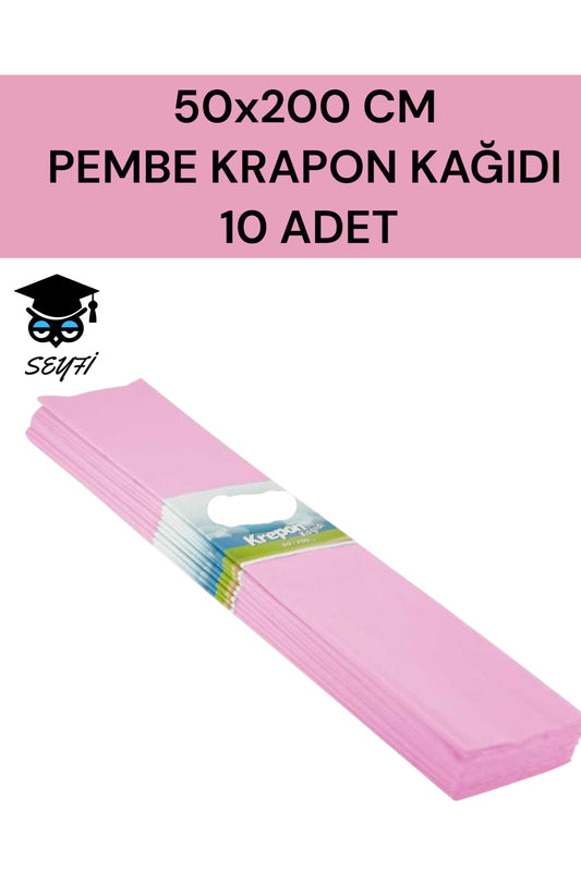 50x200 CM PEMBE KRAPON KAĞIDI 10 ADET
