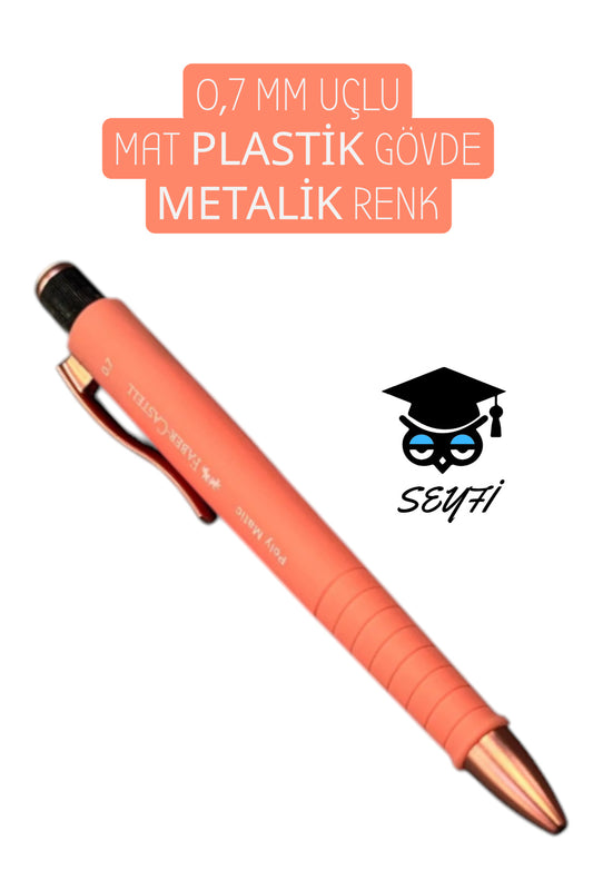0,7 MM UÇLU KALEM MAT PLASTİK GÖVDE METALİK RENK KLİPS VE UÇ
