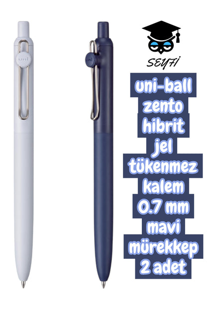 uni-ball zento hibrit jel tükenmez kalem 0.7 mm mavi mürekkep 2 adet uniball