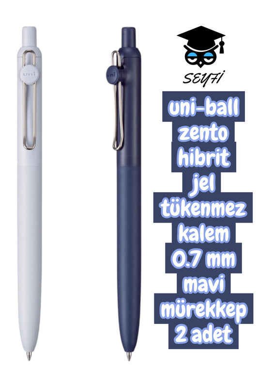 uni-ball zento hibrit jel tükenmez kalem 0.7 mm mavi mürekkep 2 adet uniball