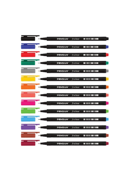 14 Renk Fineliner 0.4 Mm Ince Uçlu Kalem Set