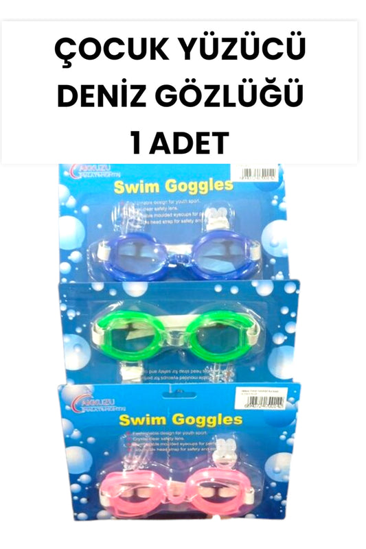 Karma Renkli Çocuk Yüzücü Gözlüğü, Deniz Temalı, Rahat ve Şık Tasarım