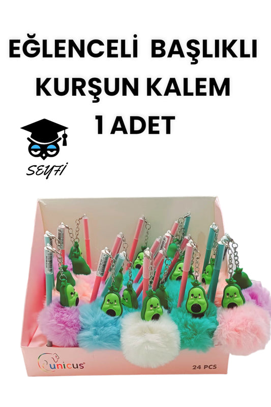 EĞLENCELİ BAŞLIKLI KURŞUN KALEM PONPON KALEMLER