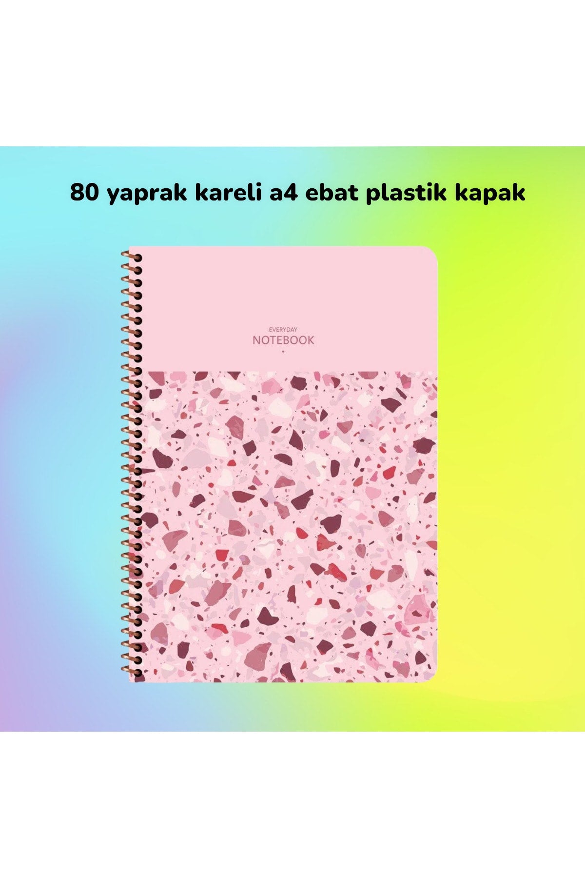KARELİ A4 80 YAPRAK PLASTİK KAPAK TELLİ DEFTER TERAZZO KESKİN COLOR