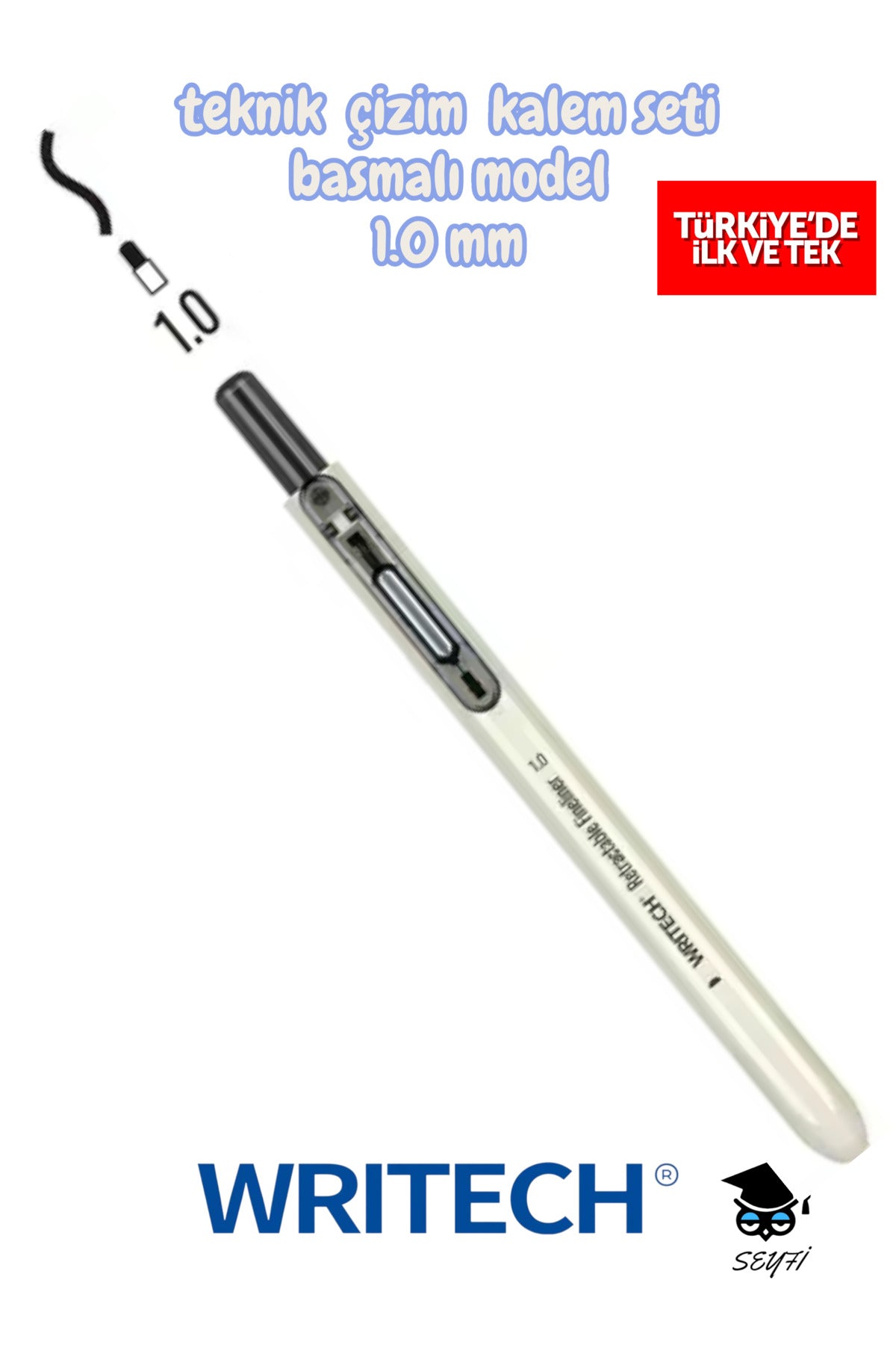 teknik çizim kalemi basmalı model siyah mürekkep TR'de ilk