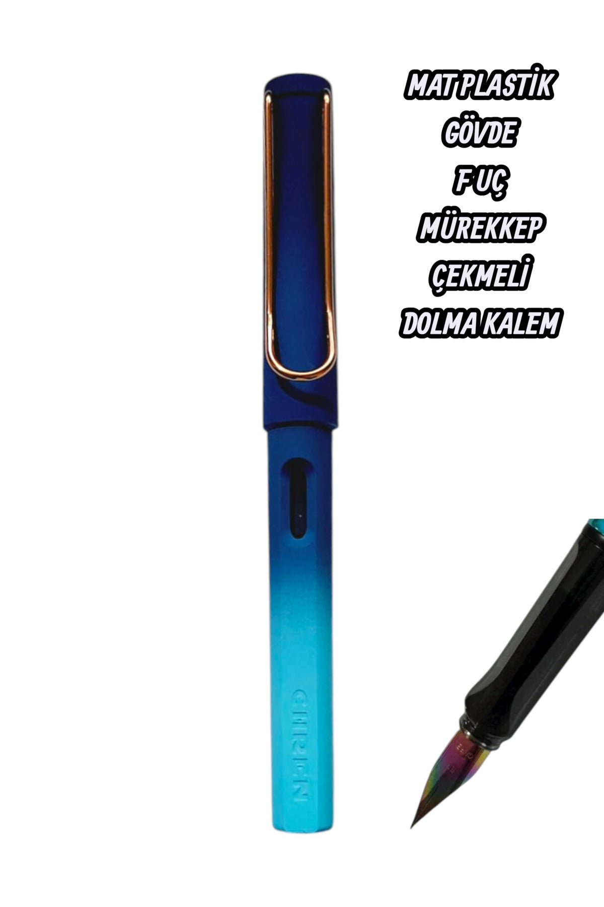 0,36 mm ef uç dolma kalem mürekkep çekmeli MAT PLASTİK GÖVDE
