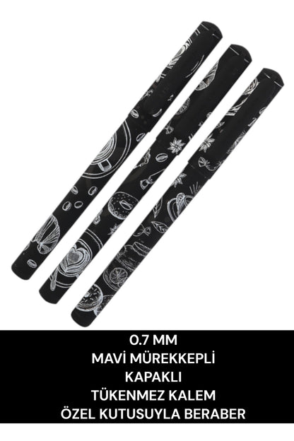 0.7 MM MAVİ MÜREKKEPLİ KAPAKLI TÜKENMEZ KALEM ÖZEL KUTUSUYLA BERABER