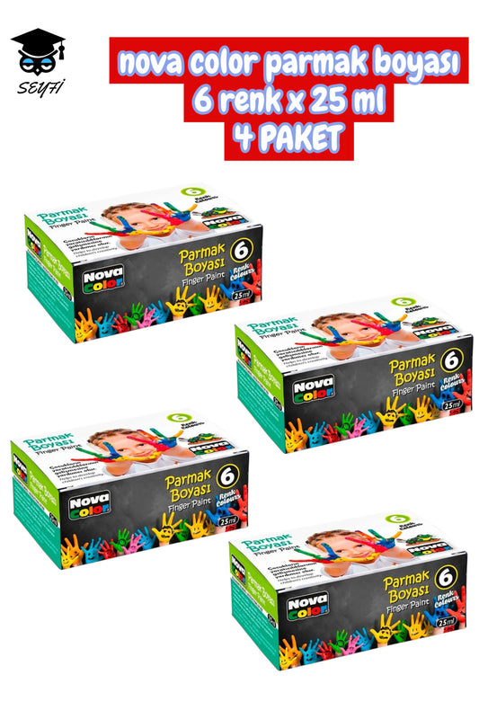 nova color parmak boyası 6 renk x 25 ml 4 PAKET