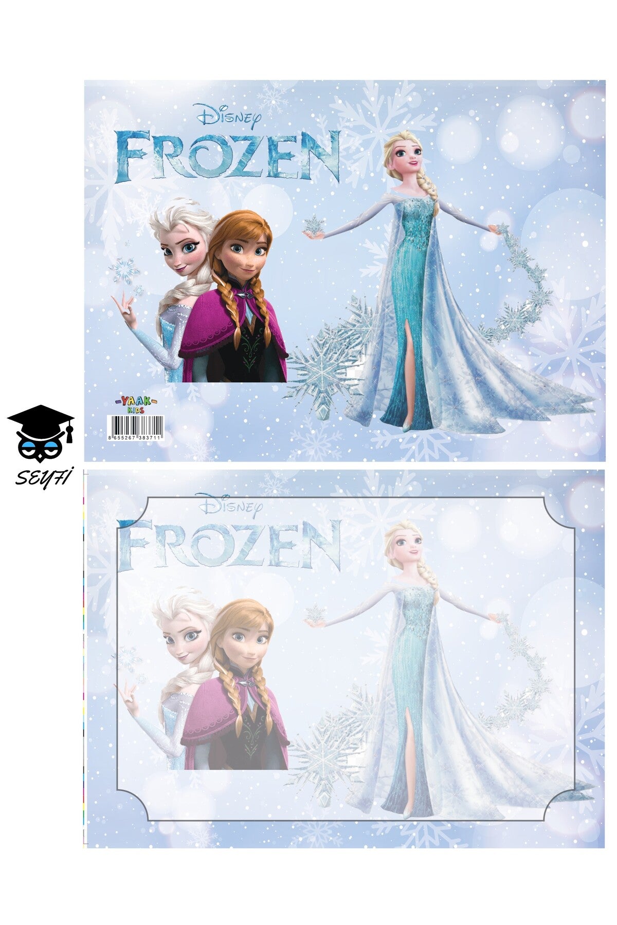 10 adet Karne Kılıfı 24x33 cm FROZEN desenli Yüksek Gramaj Kartona Baskılı