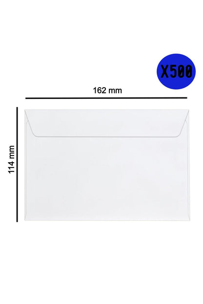 Kare Beyaz Mektup Zarfı(Gloria) 114x162 mm 70 Gr Silikonlu 500 lü(1 Koli)