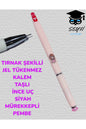 TIRNAK ŞEKİLLİ JEL TÜKENMEZ KALEM TAŞLI İNC UÇ SİYAH MÜREKKEPLİ