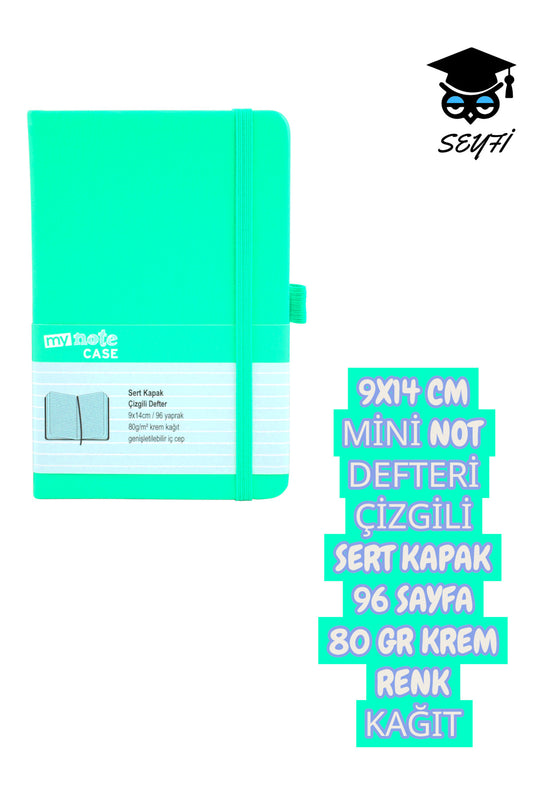 9X14 CM MİNİ NOT DEFTERİ ÇİZGİLİ SERT KAPAK 96 SAYFA 80 GR KREM RENK KAĞIT
