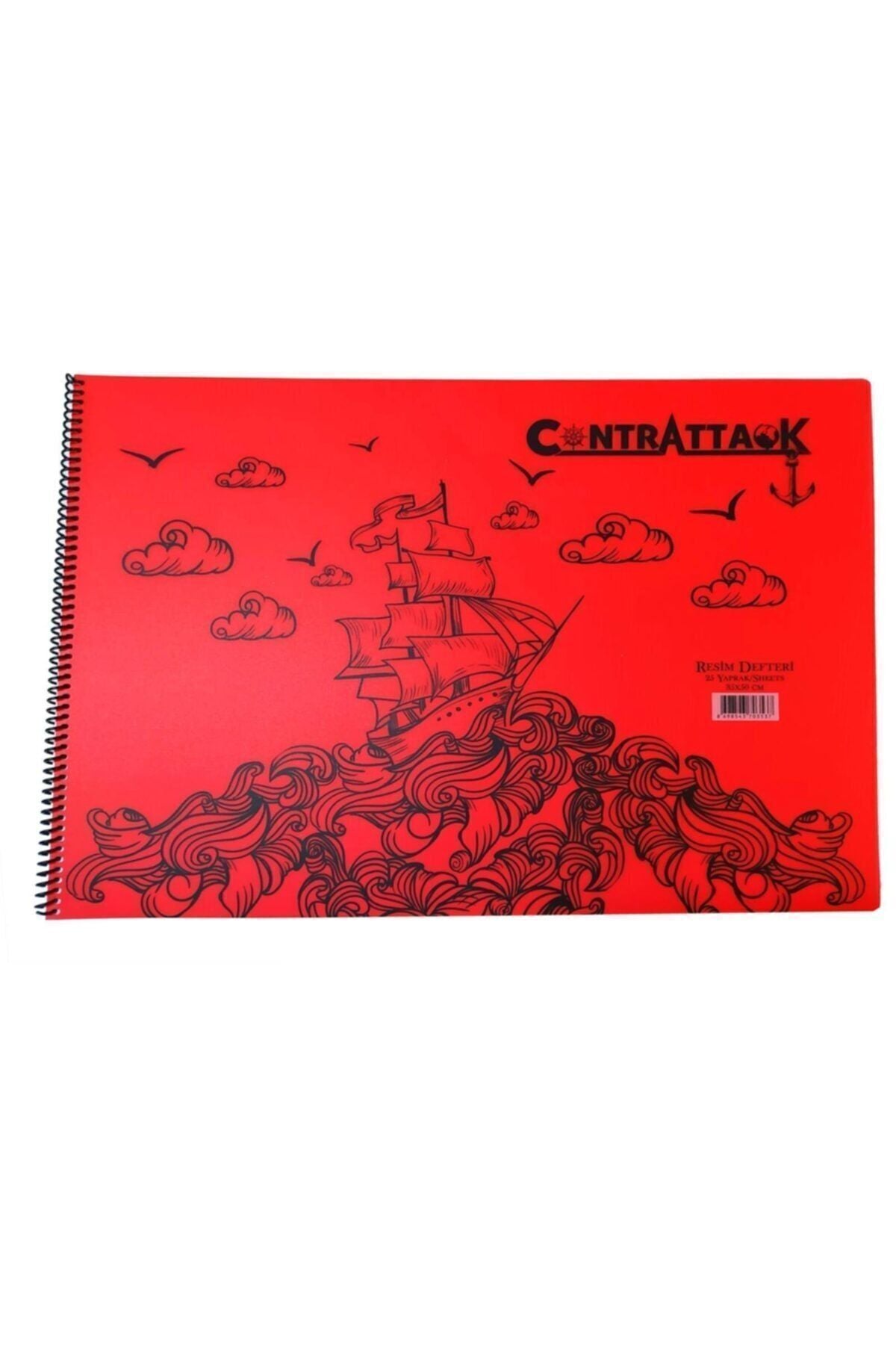 3 Adet Plastik Kapak Spiralli Resim Defteri 35 X 50 Cm 20 Yaprak