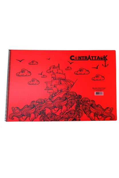 3 Adet Plastik Kapak Spiralli Resim Defteri 35 X 50 Cm 20 Yaprak