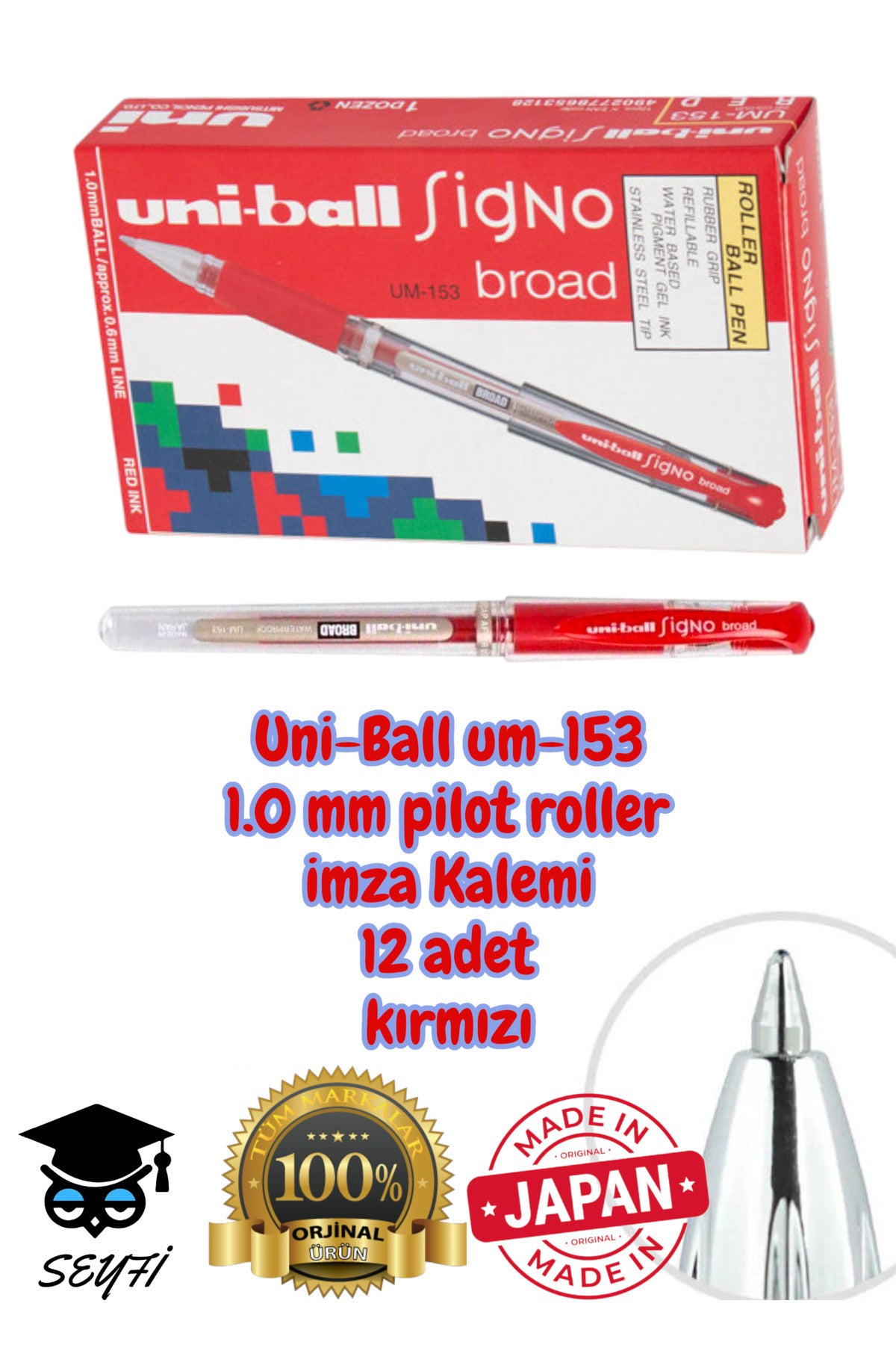 Uni-Ball um-153 1.0 mm pilot roller imza Kalemi