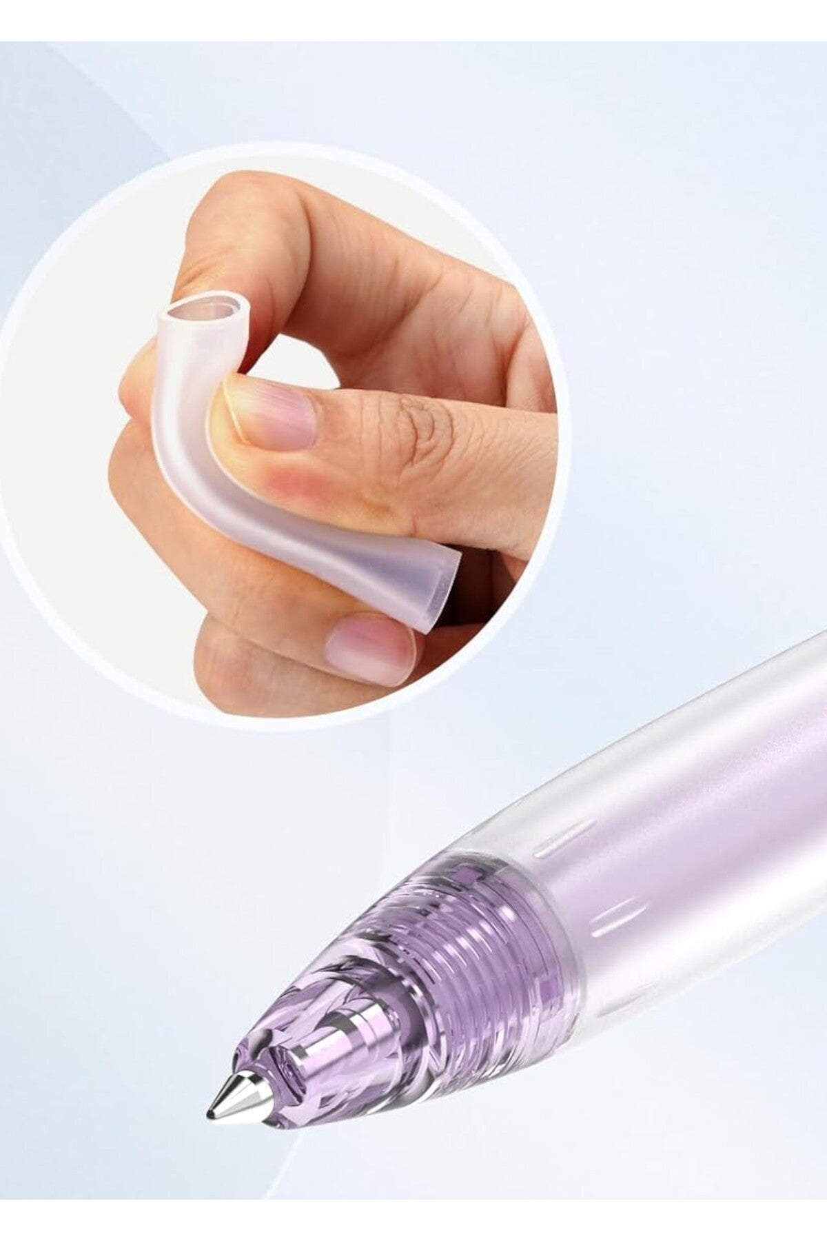 0,5 mm mavi jel tükenmez kalem silikon tutma yeri hızlı kuruyan mürekkep akıcı yazım writech usa