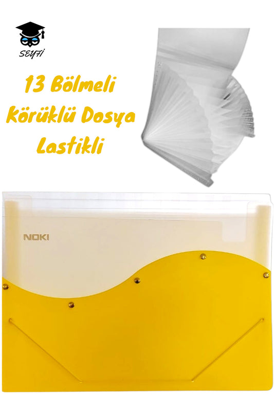 Körüklü Dosya Lastikli 13 Bölmeli
