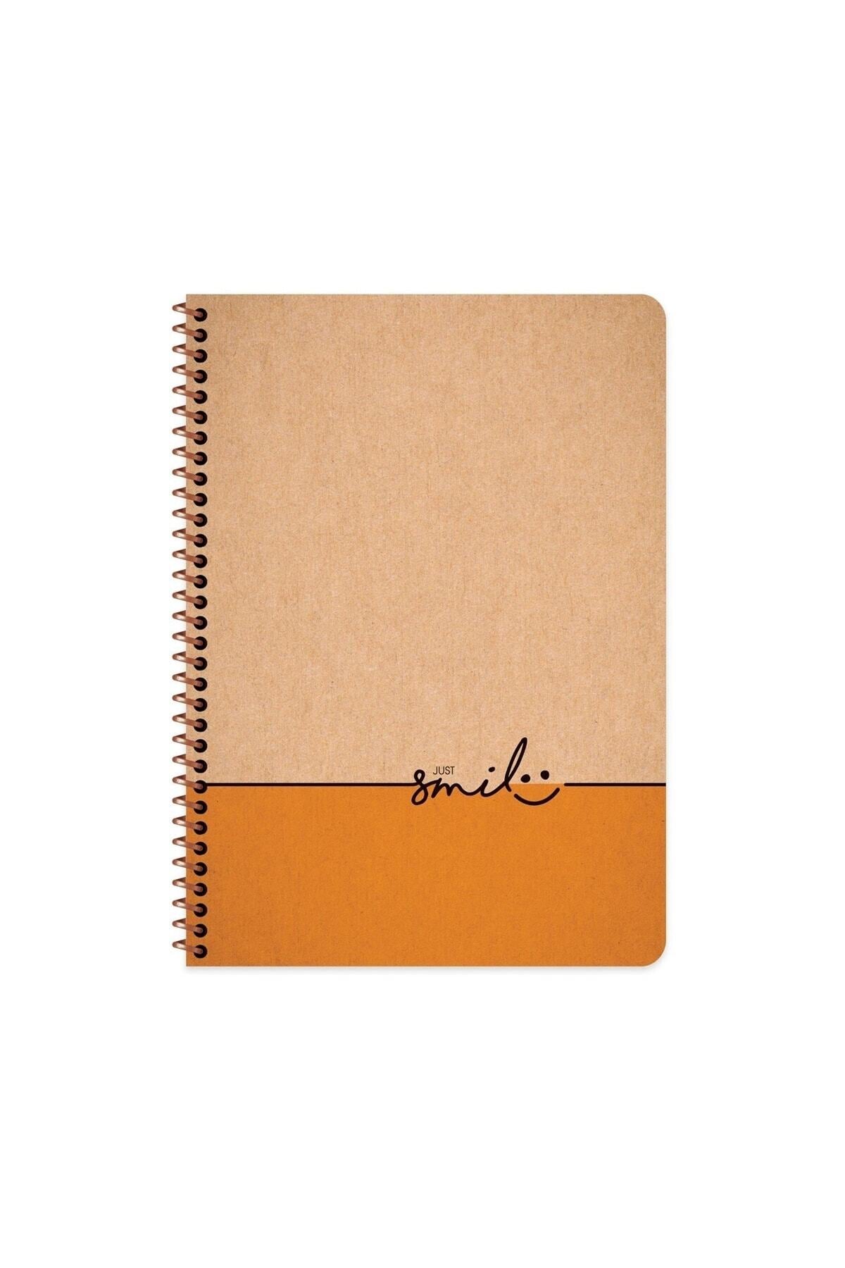 20x28 Cm 100 Sayfa Çizgisiz Telli Defter Kraft Kapak 70 Gr Krem Rengi Kağıt