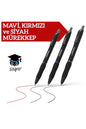 SHARPİE s-gel 0.7 mm mürekkepli basmalı jel kalem 3 renk mavi siyah kırmızı