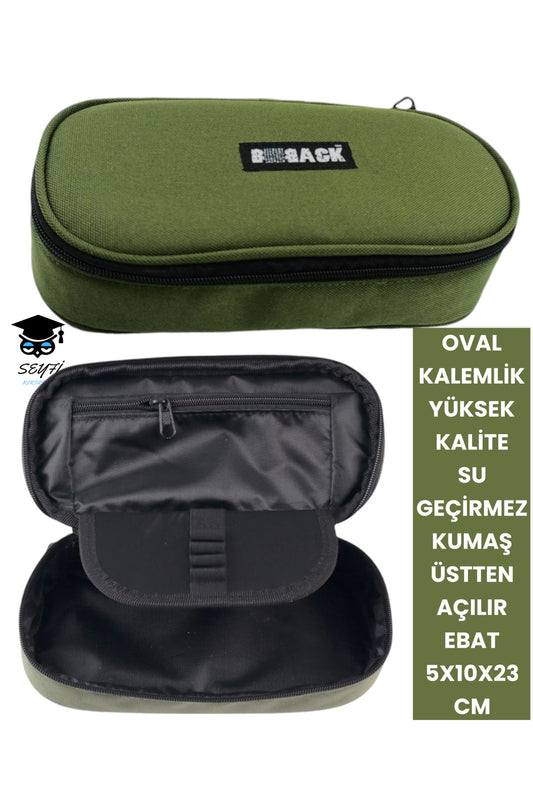 Oval Kalemlik Üstten Açılır Kaliteli Su Geçirmez Kumaş 5x10x23 cm kalem çantası kalem kutusu