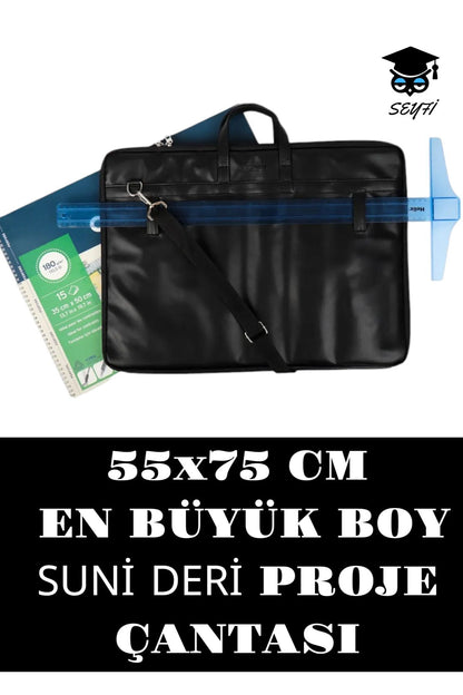 55X75 CM YUMUŞAK SUNİ DERİ PROJE-RESİM ÇANTASI YÜKSEK KALİTE %100 KALİTE VE İADE GARANTİLİ