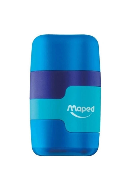 Connect Renkli Çift Delikli Silgili Kalemtraş