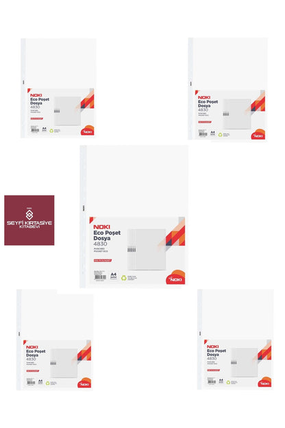 5 PAKET NOKİ ECO Şeffaf Poşet Dosya 100 Adet X 5 TOPLAM 500 ADET
