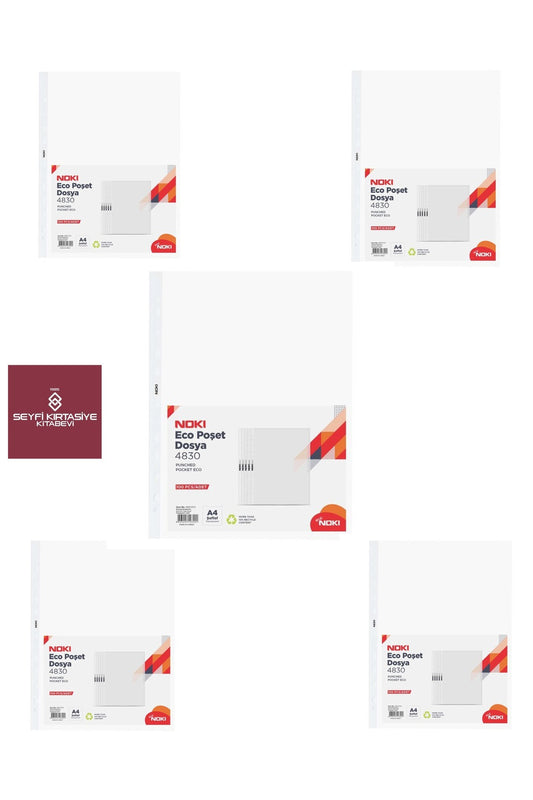 5 PAKET NOKİ ECO Şeffaf Poşet Dosya 100 Adet X 5 TOPLAM 500 ADET