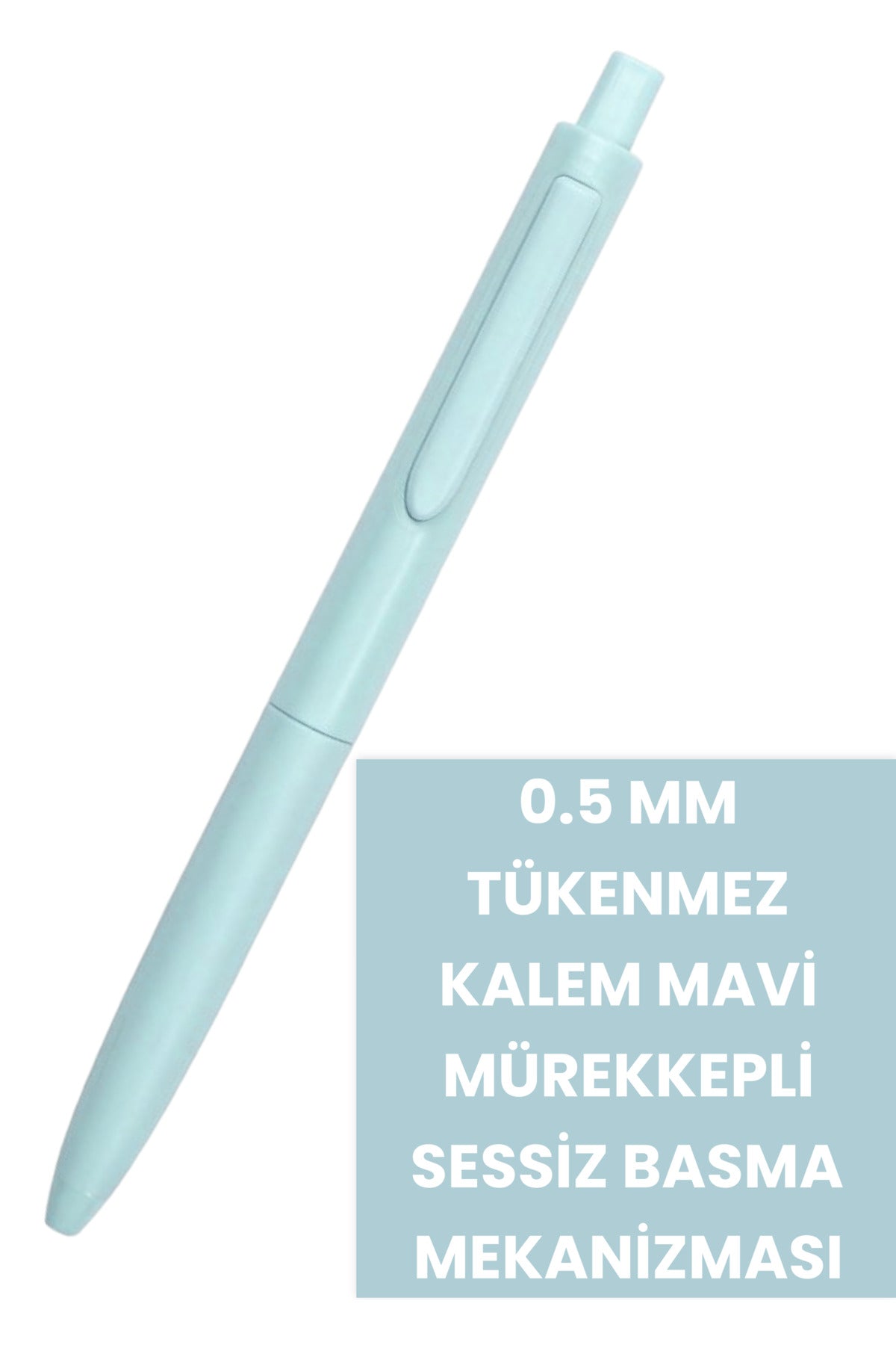 0.5 MM TÜKENMEZ KALEM MAVİ MÜREKKEPLİ SESSİZ BASMA MEKANİZMASI AMERİKAN MARKASI WRİTECH ÜRETİM