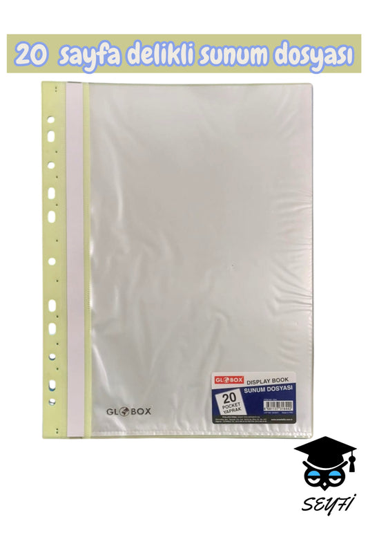 20 sayfa delikli sunum dosyası A4 ebat