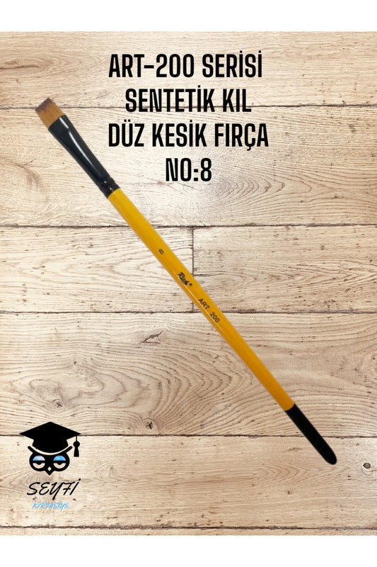 ART-200 SERİSİ SENTETİK DÜZ KESİK KIL FIRÇA NO:8