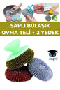 SAPLI BULAŞIK OVMA TELİ + 2 YEDEK
